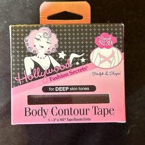 Hollywood Fashion Secrets Body Contour Tape Dark Skin Tones 1-3”X197” New